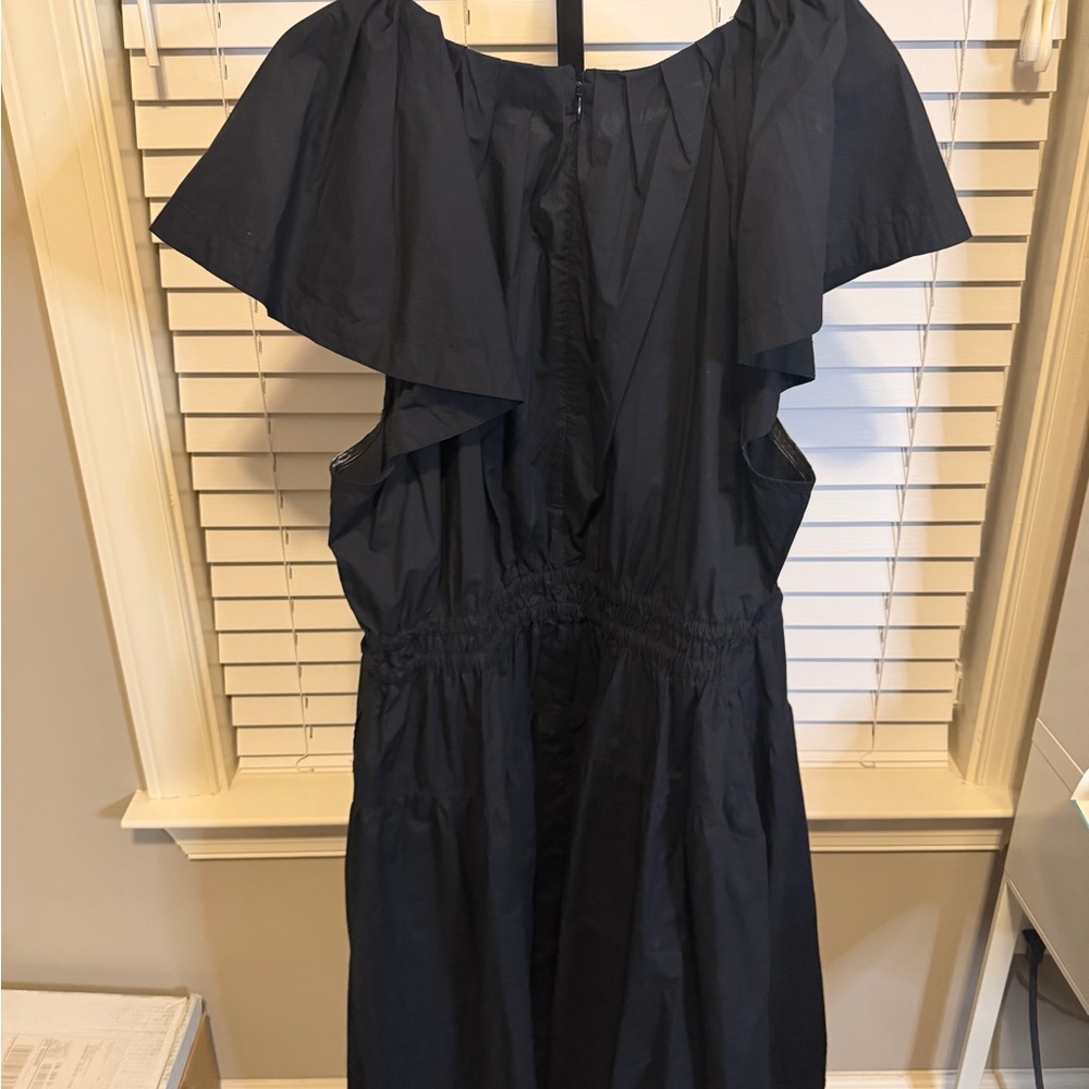 New Without Tag- LB Plus Size- Black Pleated Crew-Neck Midi Dress- Size 24W - Picture 9 of 17